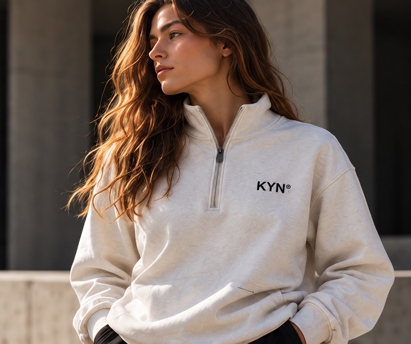 KYN Quarter Zip — model view