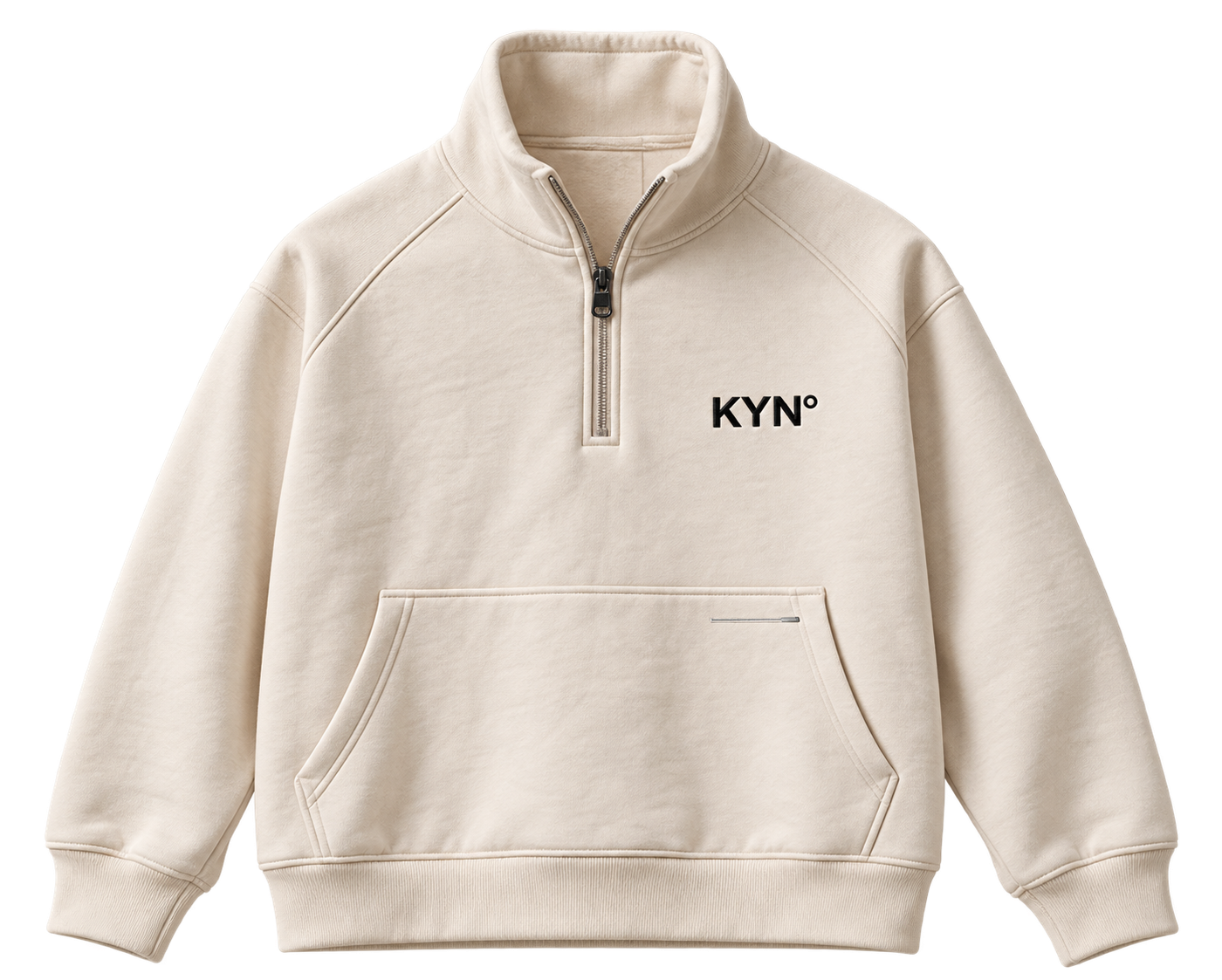 KYN Quarter Zip in stone — isolated product view