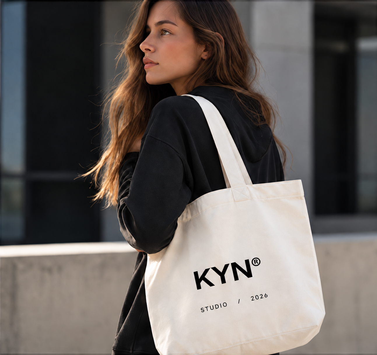KYN Canvas Tote — lifestyle view